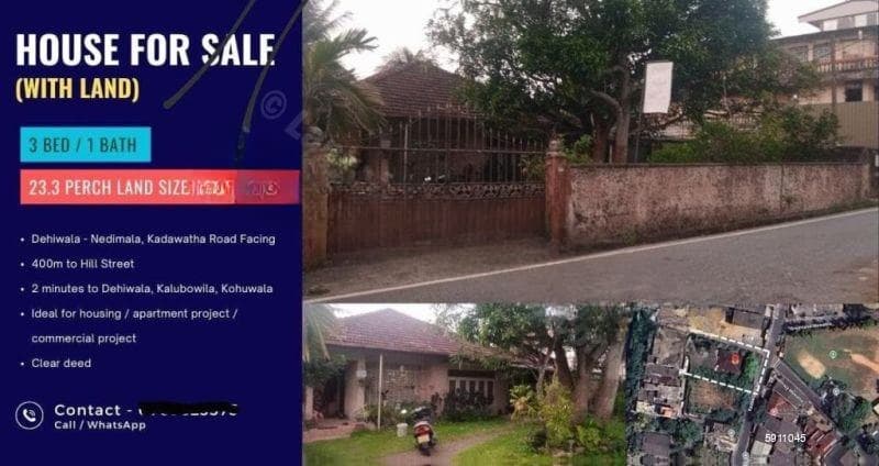 house with land for sale in Dehiwala