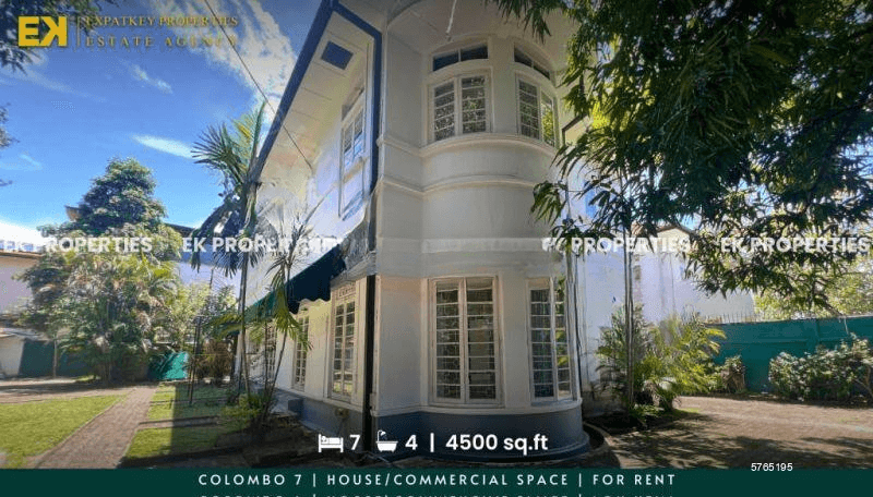 7 Bedroom House For Rent | Colombo 7 | Garden | 4500 sq.ft | EK-1261