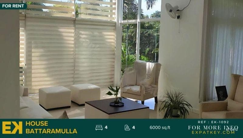 Spacious 4 Bedroom House For Rent in Battaramulla | 6000 SQ.FT | 2 Floors | EK-1092