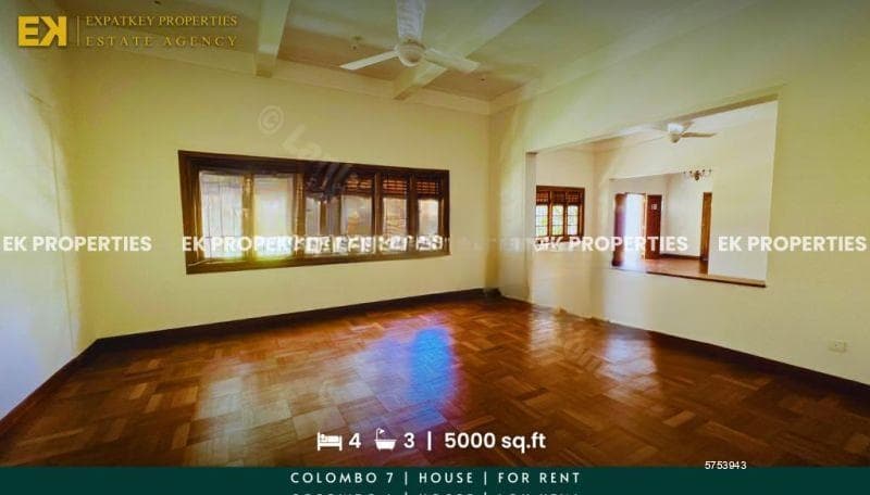4 Bedroom Colonial House | For Rent | Colombo 7 | 5000 sq.ft | EK-1242