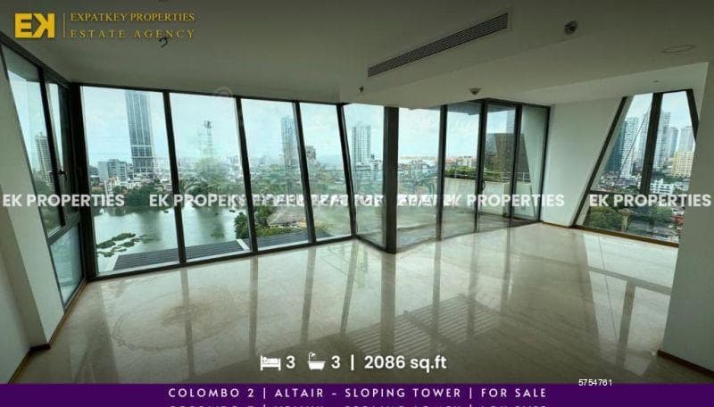 3 Bedroom Apartment | For Sale | Altair - Sloping Tower | Colombo 2 | 2086 sq.ft | EK-0887