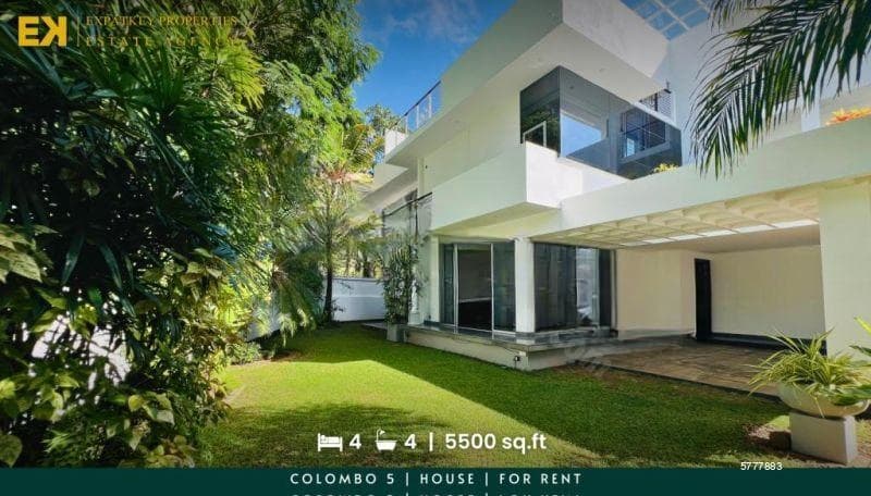4 Bedroom House For Rent | Colombo 5 | Fully Furnished | 5500 sq.ft | EK-1288