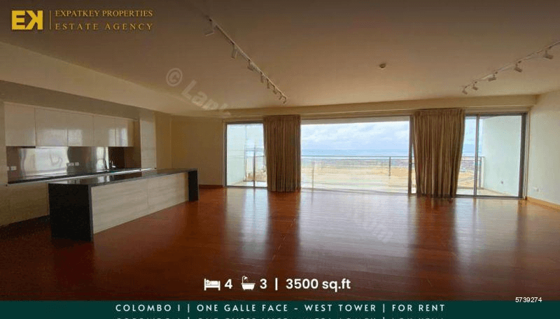 4 Bedrooms | One Galle Face | For Rent | Colombo 01 | 3500 sq.ft | EK-1167