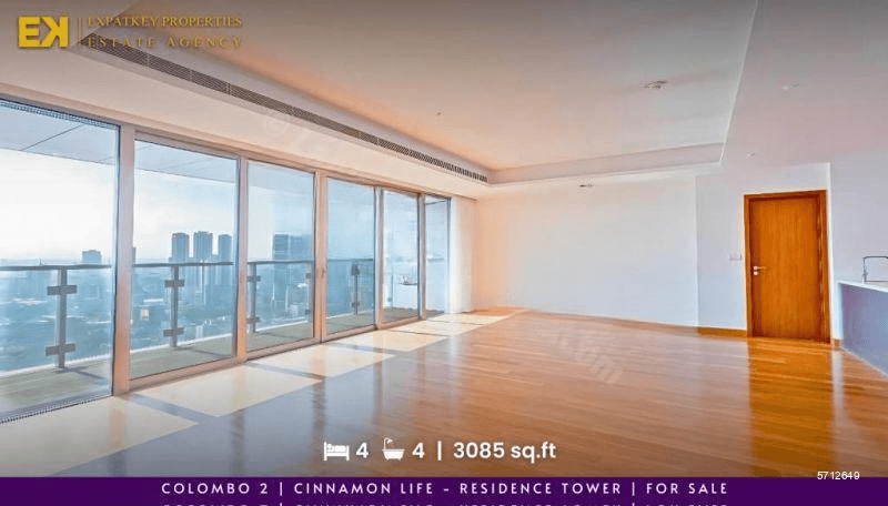 Penthouse in Cinnamon Life For Sale | Residence Tower | 3085 sq ft | Colombo 2 | EK-0627