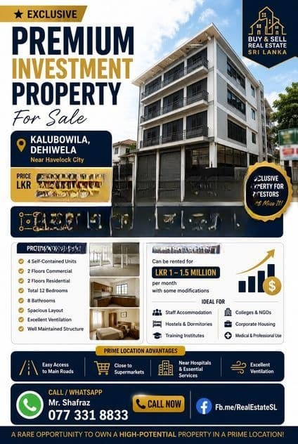 Prime 20 perch 4 Unit House for sale- Kalubowila