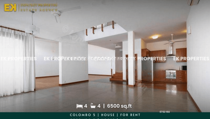 4 Bedroom Luxury House with Swimming Pool & Garden | For Rent | Colombo 5 | 6500 sq.ft | EK-0895