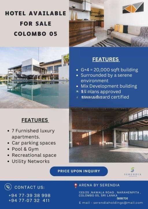 Hotel for sale in Colombo 5