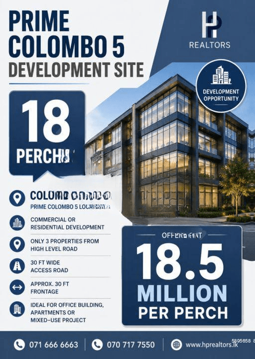 🚀 Prime Colombo Investment Opportunity – 18 Perches in Colombo 5