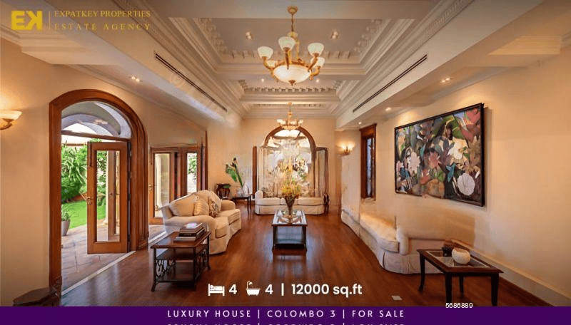 Luxury House | 4 Bedrooms | For Sale | Colombo 3 | 12000 SQ.FT | EK-0973