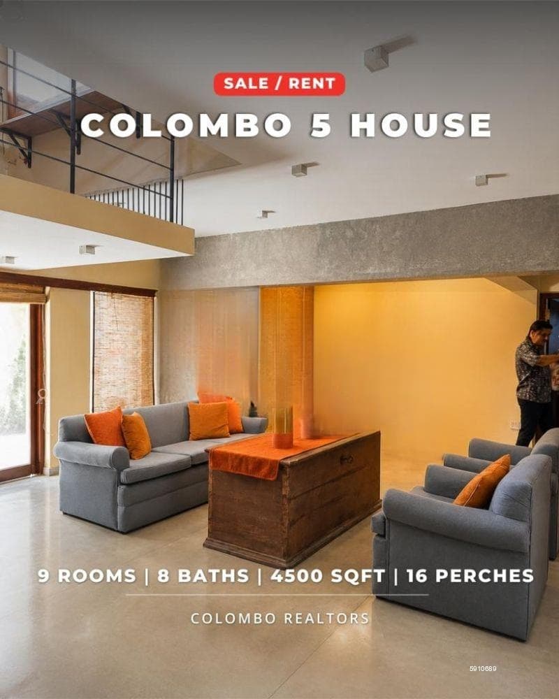 Colombo 5 House - 9 Room 8 Washroom Spacious House on 16p for RENT / LEASE - Dr. Lester James Peiris Mawatha / Dickmans