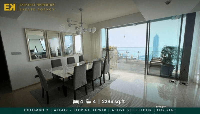 4 Bedroom Apartment | Altair | For Rent | 2286 sq.ft | Above 35th floor | Fully Furnished | Colombo 02 | EK-0562