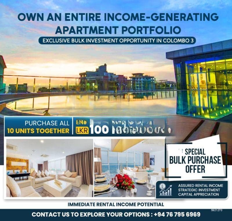 Own An Entire Income - Generating Apartment Portfolio - Platinum Suits Colombo 03