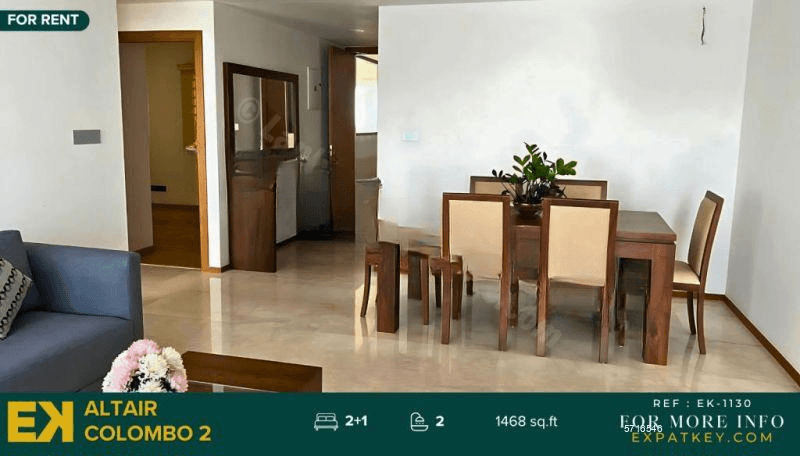 Altair | 2 Bedrooms + 1 Study Room | FOR RENT | Straight Tower | $1,700 | Colombo 02 | EK-1130