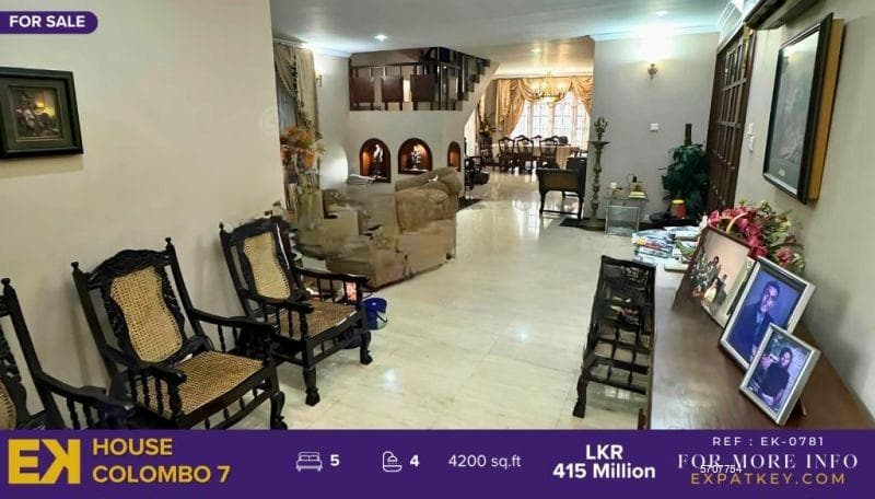 5 Bedrooms House For Sale in Colombo 7 | Barnes Place | 4200 sq.ft | EK-0781