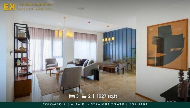 3 Bedroom Apartment at Altair - Straight Tower | 1627 sq.ft | Fully Furnished | For Rent | Colombo 2 | EK-0594