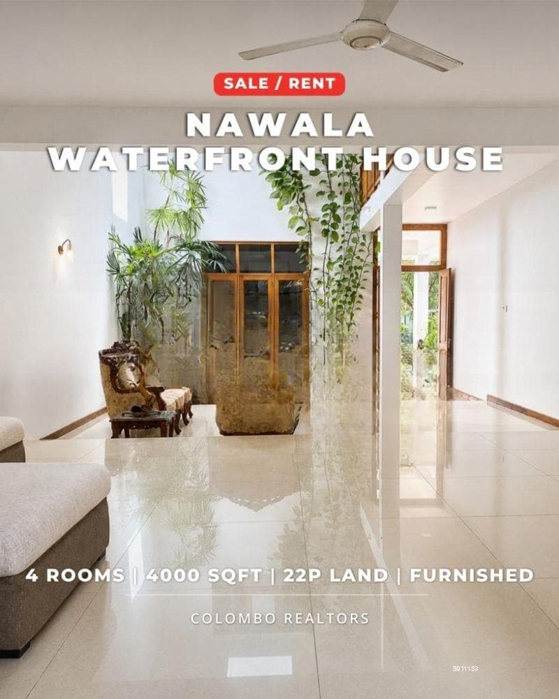 4 Bedroom Waterfront Semi Furnished Modern House for RENT - Nawala, Rajagiriya (HR-154)