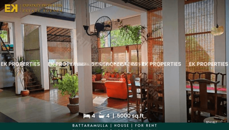 4 Bedrooms | Battaramulla | House | For Rent | Fully Furnished | 5000 sq.ft | EK-1207
