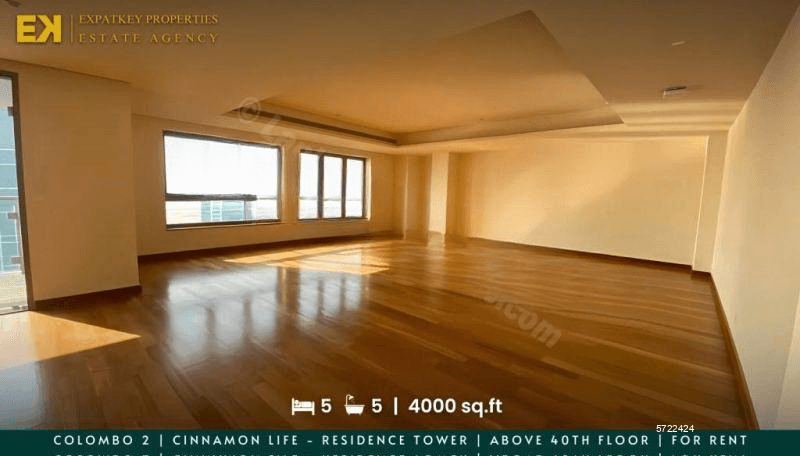 Cinnamon Life | 5 Bedrooms | Penthouse | FOR RENT | Residence Tower | Colombo 02 | EK-0535